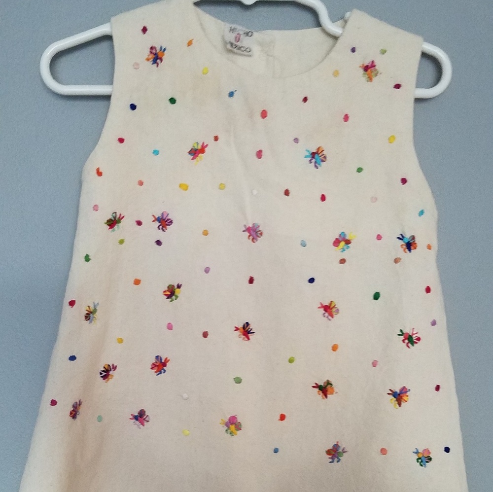 Mexican manta embroidered dress